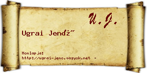 Ugrai Jenő névjegykártya